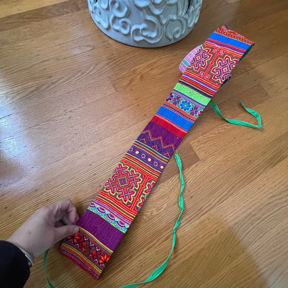 Hand crafted Hmong Embroidery waistband Obi belt.